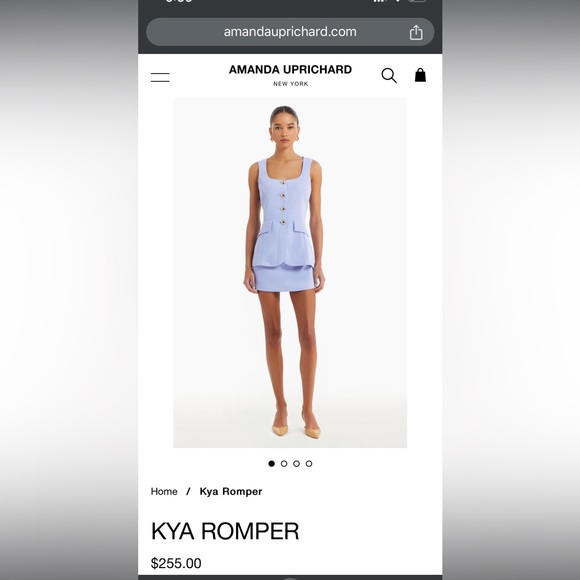 Amanda Uprichard Kya Romper in Lavender - Picture 1 of 3